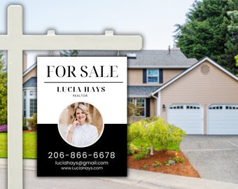 Real Estate Yard Sign Template , For Sale Sign , Realtor Marketing, Real estate Flyer