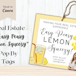 Making Your Real Estate Experience Easy Peasy Lemon Squeezy Realtor Pop By Tags | Lemon Pop by Tag | Real Estate Pop by Tag | Yellow Pop by