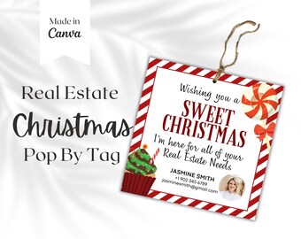 Vrolijk kerstfeest Cadeaukaartje Marketingsjablonen voor vakantiemakelaars