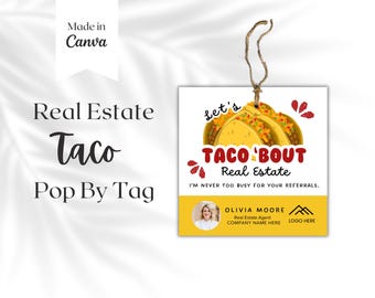 Cinco de Mayo Pop by tags , Realtor Branding Printable Tag Template , Thank you tag, Real Estate Marketing