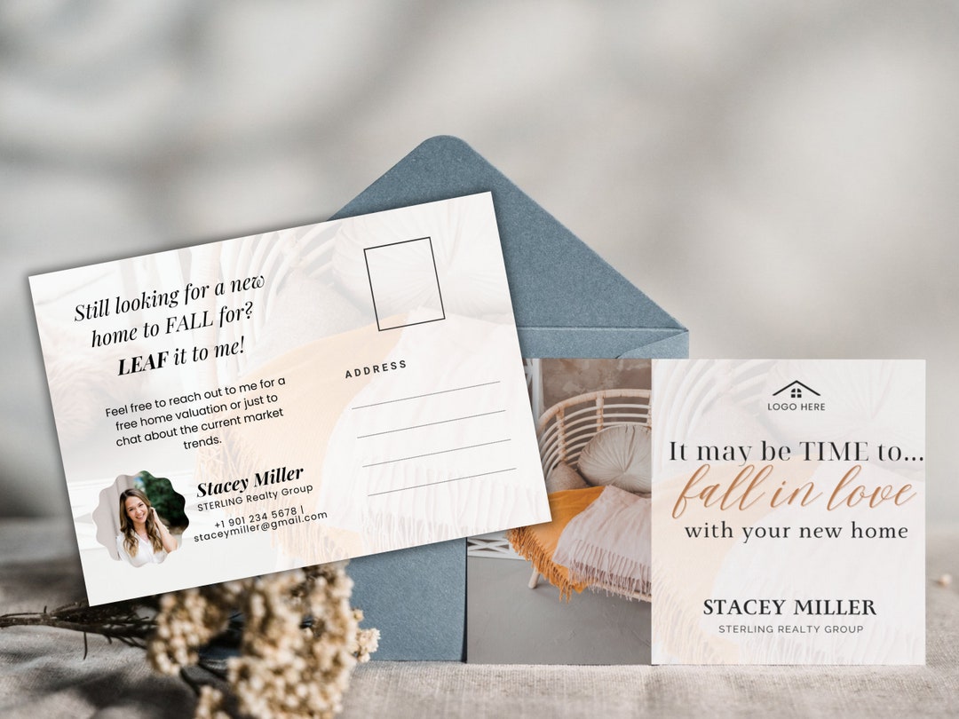 Real Estate Fall Postcard Template , Thanksgiving, Realtor Marketing ...