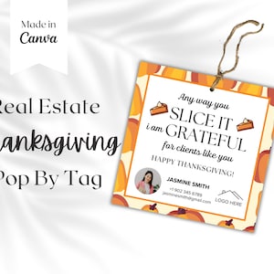 Thanksgiving-pop-voor-tag - Cadeau klantwaardering Vastgoedmarketing herfst Bedankt-tags Branding makelaar
