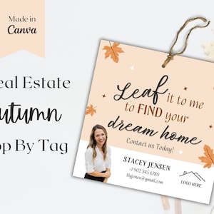 Fall Pop By Gift Tag, realtor pop by gift, fall realtor pop by, pop by gift tag, fall real estate,
