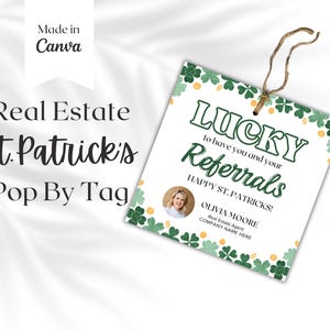 St. Patricks Day Pop op tag, cadeaukaartjesjabloon klantwaardering, makelaarsmarketing, vastgoedbranding, afdrukbare bedankkaart
