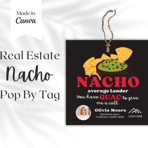 Cinco de Mayo Pop op tags, afdrukbare tagsjabloon voor makelaarsbranding, bedanktag, vastgoedmarketing
