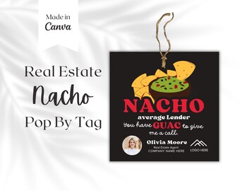 Cinco de Mayo Pop by tags , Realtor Branding Printable Tag Template , Thank you tag, Real Estate Marketing