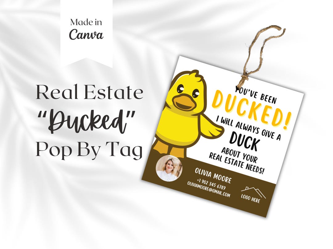 You've Been DUCKED Pop by Tag Template, Gift Tag Template , Client ...