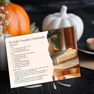 Op de herfst geïnspireerde No Bake Pumpkin Cheesecake - Real Estate briefkaart