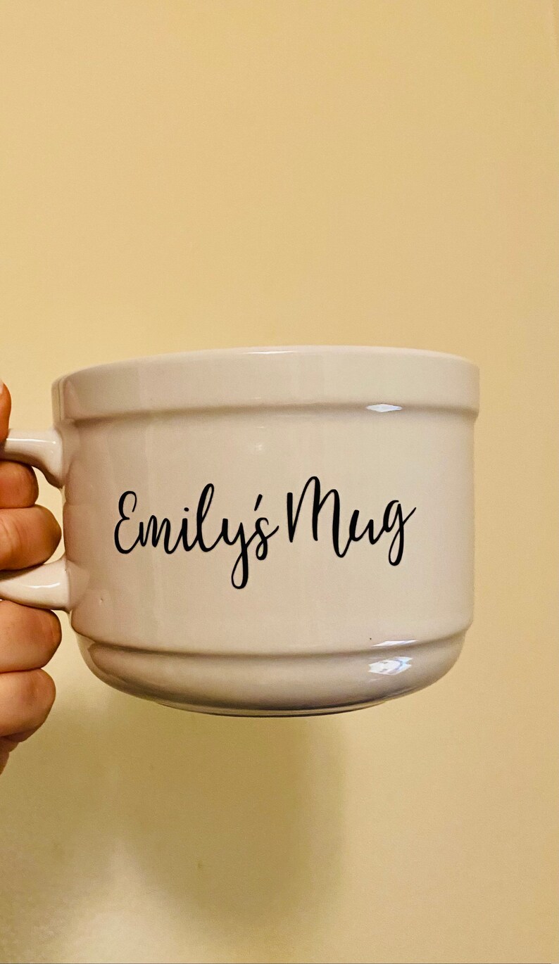 Personalized Soup Mug with handle/ Personalize Ice cream mug/ Etsy