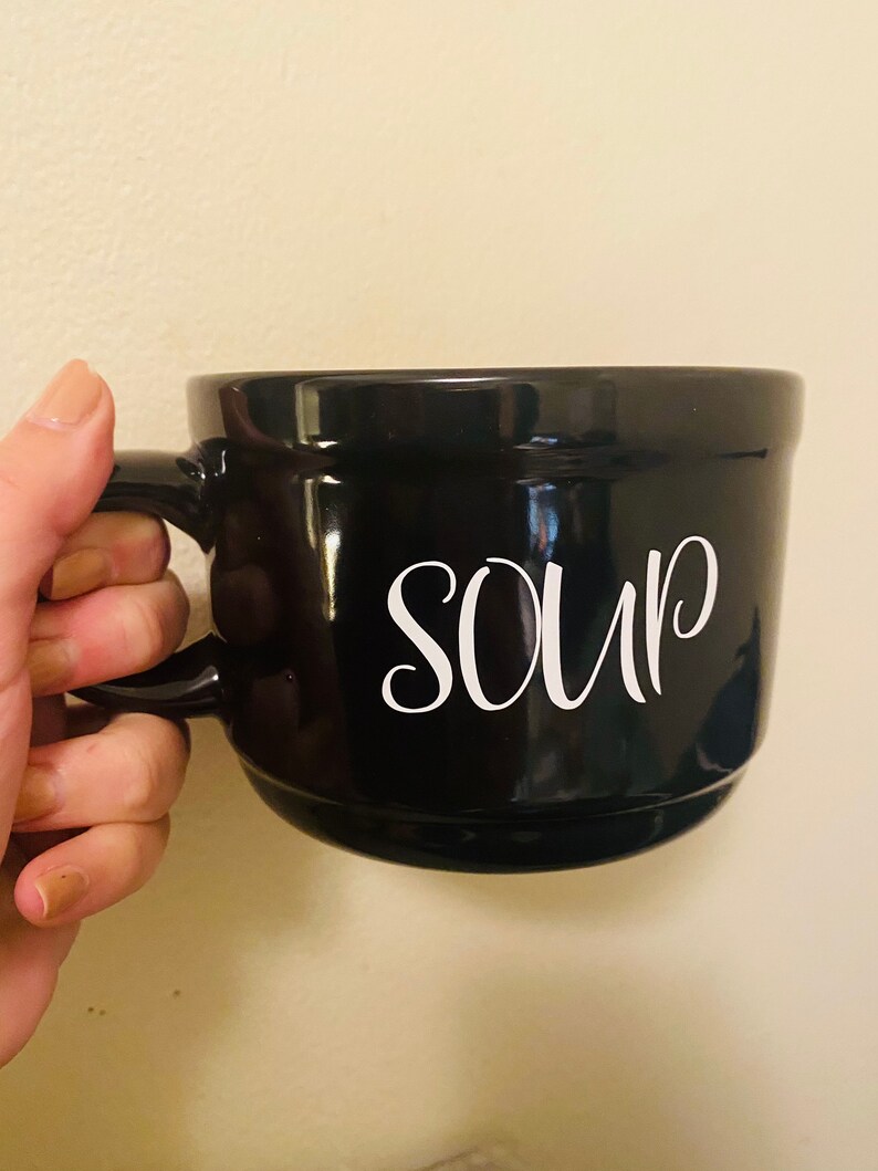 Personalized Soup Mug with handle/ Personalize Ice cream mug/ Etsy