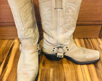 frye mid shaft leather booties