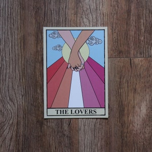 The lovers Lesbian Tarot Card Art Print valentijnscadeau