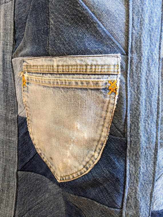 Up-cycled Quilted Vintage Denim Shopping Bag - image 3