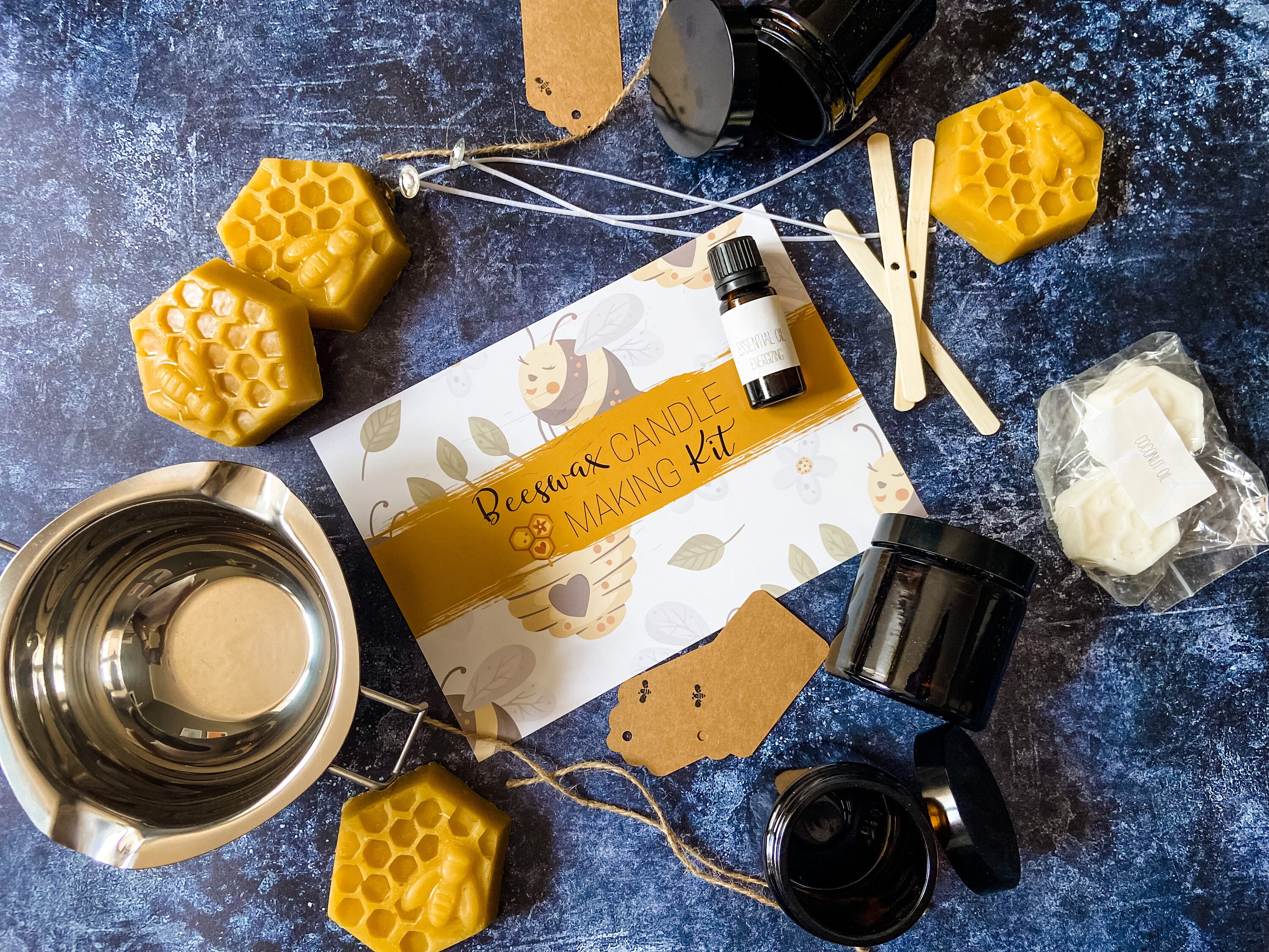 DIY Candle Making Kit 3 Beeswax Candle Kit Make Your Own Etsy