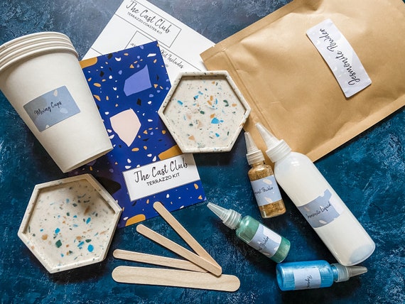 Miartisanat Kit DIY Terrazzo En Jesmonite - Vase Décoratif à Créer Soi