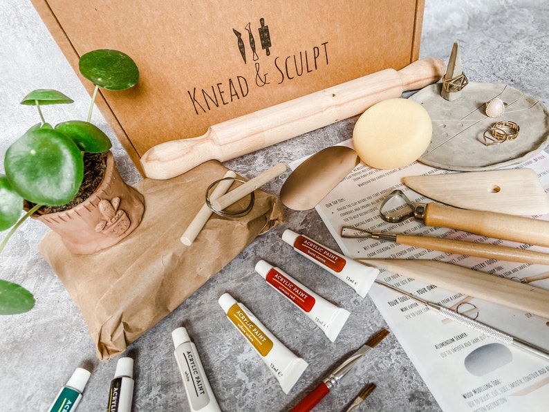 Couples Pottery Craft Kit Knead & Sculpt Clay Kit Etsy