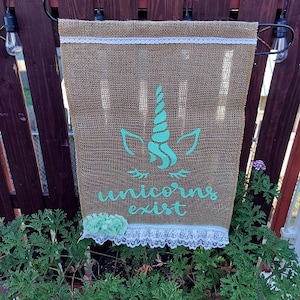 Unicorns Exist Garden Flag