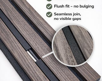 Push-Click Cable Cover for Acoustic Slat Walls | 30cm Invisible Cable Duct