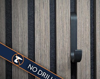 No-Drill Acoustic Panel Hook for Slat Walls – Coats, Bags & Headphones