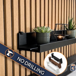 Acoustic Panel Shelf Brackets for IKEA MOSSLANDA, No Drill Picture Ledge Hack