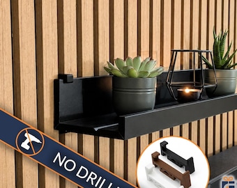 Acoustic Panel Shelf Brackets for IKEA MOSSLANDA, No Drill Picture Ledge Hack