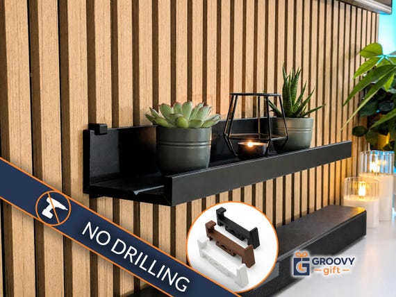 Acoustic Panel Shelf Brackets for IKEA MOSSLANDA, No Drill Picture