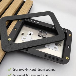 Akustisk panelsockelram – Skruvfäste och snäppfäste för enkel/dubbel montering - Svart/Vit