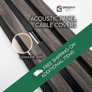 Push Fit Acoustic Panel Cable Cover | Invisible TV Wire Cover for Slat Walls | No Drill Cable Management | 25cm & 30cm Lengths