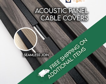 Seamless 25cm / 30cm Acoustic Panel Cable Cover | Push Fit Invisible TV Wire Cover for Slat Walls | No Drill Cable Management