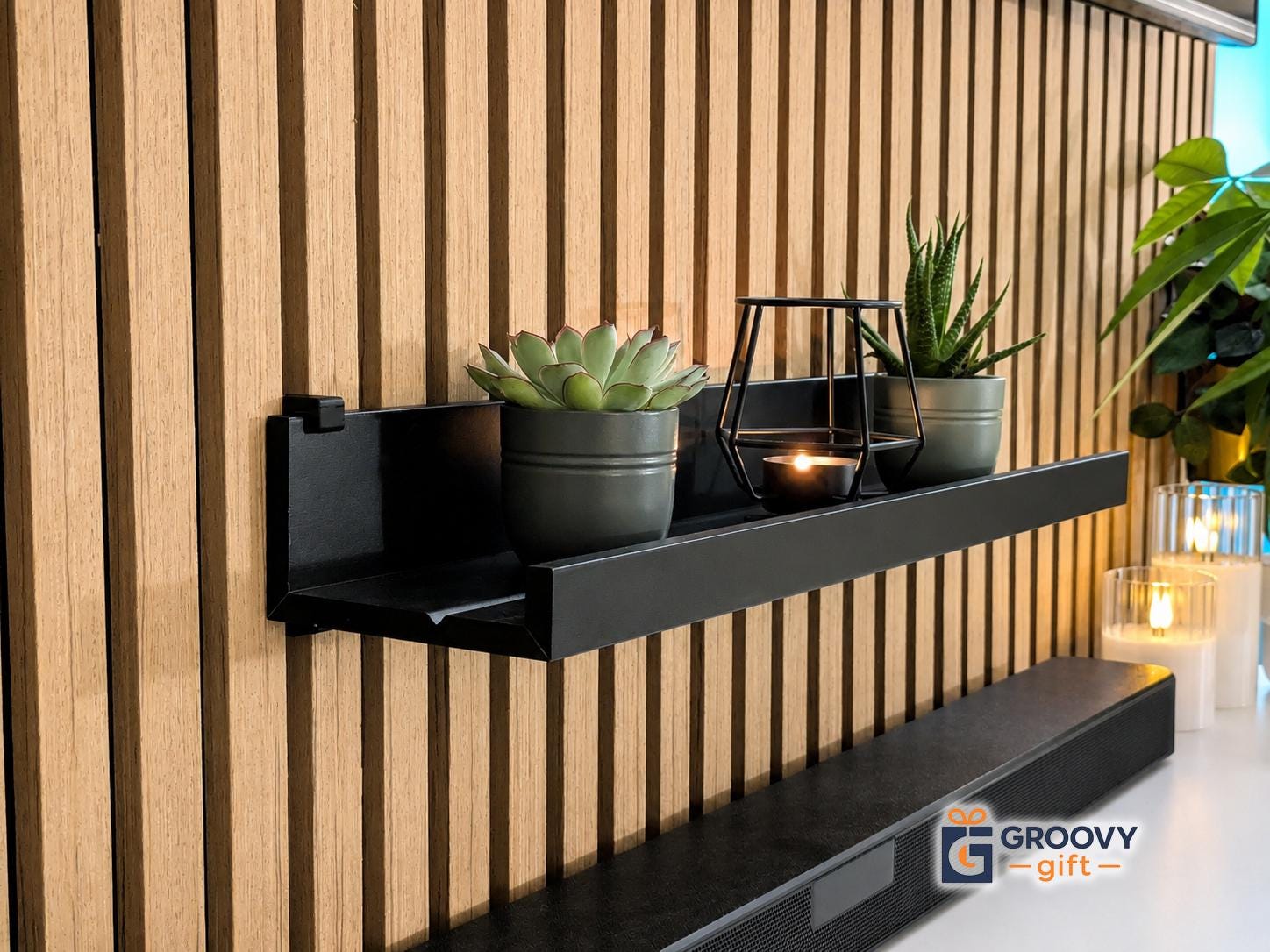 Acoustic Panel Shelf Brackets for IKEA MOSSLANDA, No Drill Picture