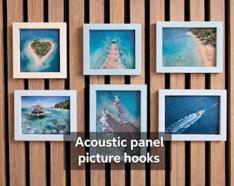 Acoustic Panel Picture Hooks (Pack of 2) – No Drill Slat Wall Hanging System