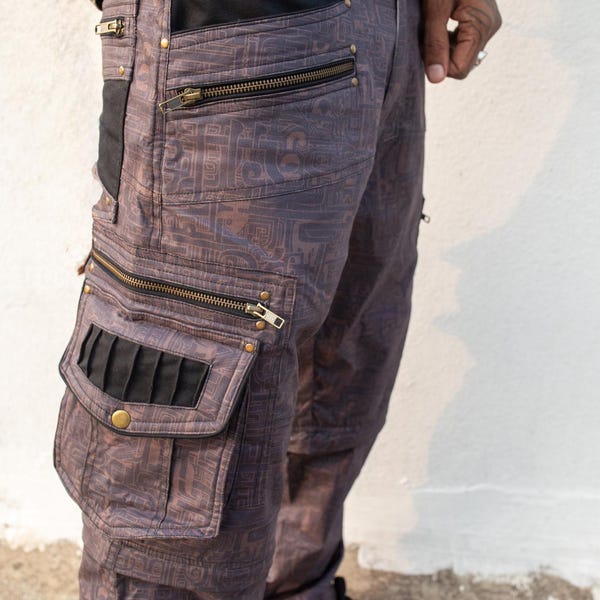 Convertible Cargo Pants Zip Off Shorts Future Nomad Igama Utility Festival Pants Psytrance Tactical Ripstop Clothing
