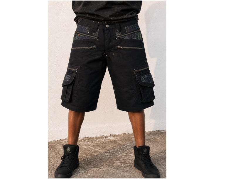 Future Nomad Antaryami Ripstop Cargo Shorts: Psytrance Festival Rave Pants image 3