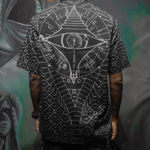 Astro Necropsycho   Mens Button Up with 4 Pockets  Limited Edition Summer Shirt Short sleeve shirt Casual buttonup, Graphic button up,