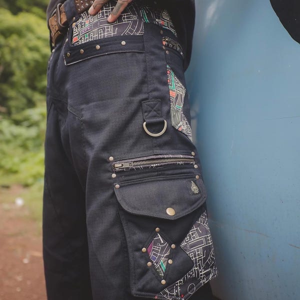 Pantalones cortos cargo Ripstop: pantalones para festivales de psytrance