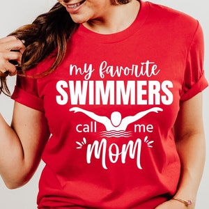 Womens Swimming My Favorite Swimmer Call Me Mom Mothers Day T-Shirt Womens Swimming My Favorite Swimmer Call Me Mom Mothers Day T-Shirt
