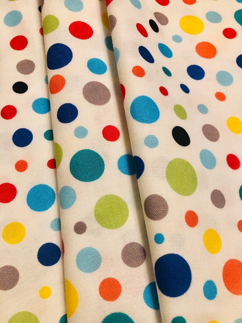 Rainbow Polka Dots Calico Novelty Cotton Fabric QTR 1/4 Yard | Etsy