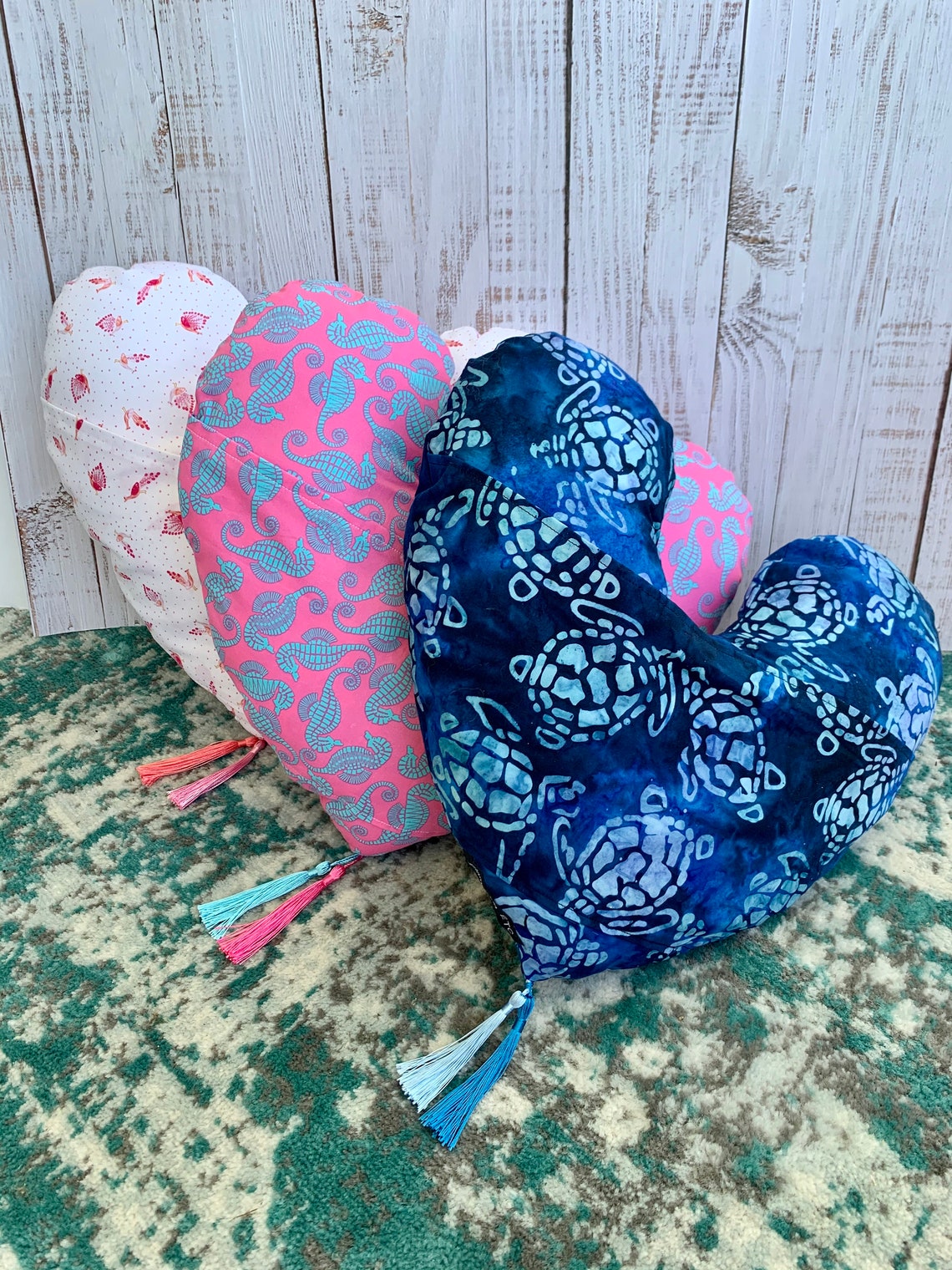 Breast Cancer Heart Pillow Lumpectomy Mastectomy Blue Sea Etsy