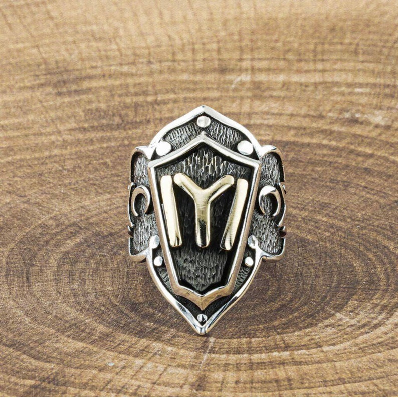 Kayi Tribe Design Sterling Silver 925 Ring Turkish Hamdmade Men Women \u0130slamic Turks Sign Kay\u0131 Boyu