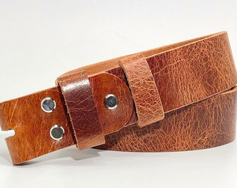 Pasek ze skóry o dużej wytrzymałości bez klamry z możliwością regulacji długości | Ręcznie robiony pasek do paska 1-1/2 Water Buffalo Belt | Piękny pasek ze skóry