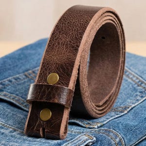 Cinto de couro de 38 mm (1,5") sem fivela – Modelo unissex – Couro de búfalo – Fabricado nos EUA