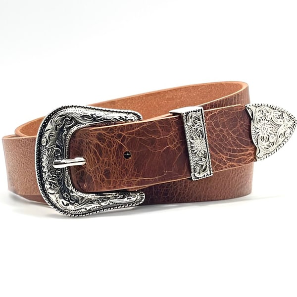 Ceinture en cuir Western 1 1/2" | Ceinture de Ranger effilée | Ceinture en cuir Cowboy Rodeo Mens | Ceinture en cuir véritable pour hommes et femmes