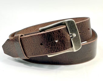 Handmade Leather Belt for men, Crazy Horse leather | Water buffalo Belt, Handcrafted Genuine leather Men&#39;s Belt | Premium brown leather belt