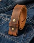 Leather Belt Without Buckle 1 1\2 Belt for your buckle | Brown leather no buckle belt | Buffalo Leather Belt for men | snap on leather belt