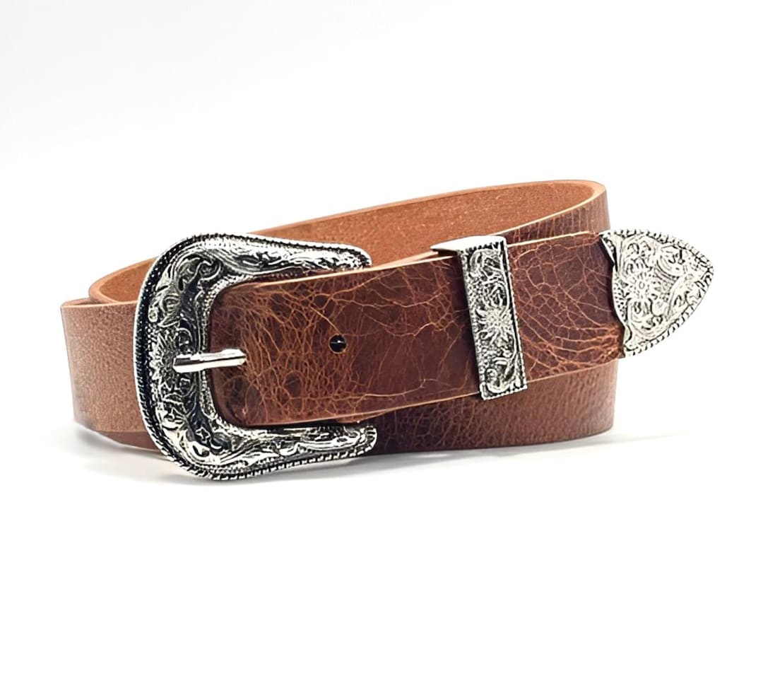 Western Leather Belt 1 1/2 Tapered Ranger Belt Cowboy Rodeo Mens ...