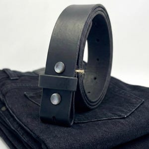 Vintage Buffalo Leather Belt 1.5" – Multiple Colors – Western Style – USA Made Black