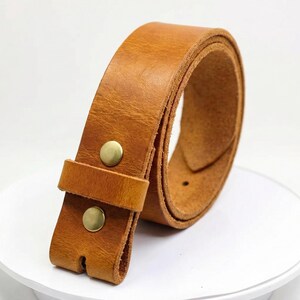 Vintage Buffalo Leather Belt 1.5" – Multiple Colors – Western Style – USA Made Golden Brown