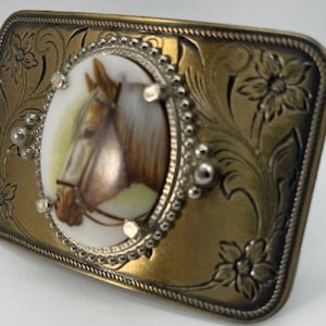 Vintage Belt Buckle Horse&#39;s Head | horse head buckle