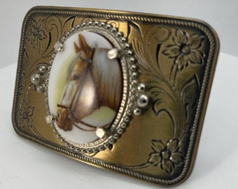 Vintage Belt Buckle Horse's Head | horse head buckle