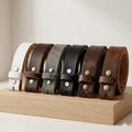 1.25” (32mm) Leather Belt Without Buckle – Vintage Look – Buffalo Leather – USA Made